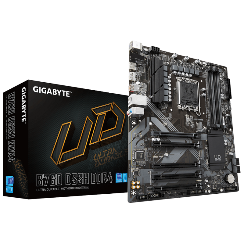 Gigabyte MB B760 DS3H DDR4LGA1700; 4xDDR4;2xM.2; 4xSATA;6xUSB; HDMI, DP; ATX - image 1
