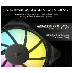 CORSAIR NAUTILUS 360 RS AIOLiquid CPU Cooler, Black,RS120LGA1851, LGA1700, AM5, AM4 - thumbnail 1