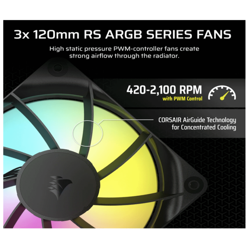 CORSAIR NAUTILUS 360 RS AIOLiquid CPU Cooler, Black,RS120LGA1851, LGA1700, AM5, AM4 - image 1