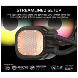 CORSAIR NAUTILUS 360 RS AIOLiquid CPU Cooler, Black,RS120LGA1851, LGA1700, AM5, AM4 - thumbnail 3