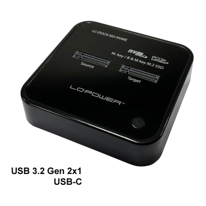 LC-Power Docking station NVMEM.2 SSD, USB-C port, 2x SSD-a,Transfer rate do 10 Gb/s - image 1