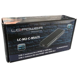 LC-Power LC-M2-C-MULTI-2USB 3.2 Gen. 2x1 Type C M.2SSD Enclosure,SATA&nvme - thumbnail 2