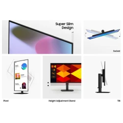 Samsung 27" FHD Posl Mon S40GDIPS, 100Hz, 5ms, 250cd, 2xHDMIDP, USB, HAS, Pivot, Tilt, Swivel - thumbnail 3