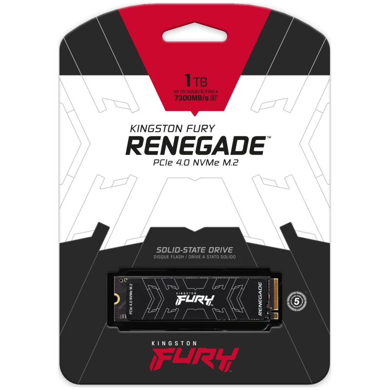 Kingston SSD 1TB NVMe M.2Fury Renegade,  PCIe 4.0R/W : 7300/6000MB/s - image 1