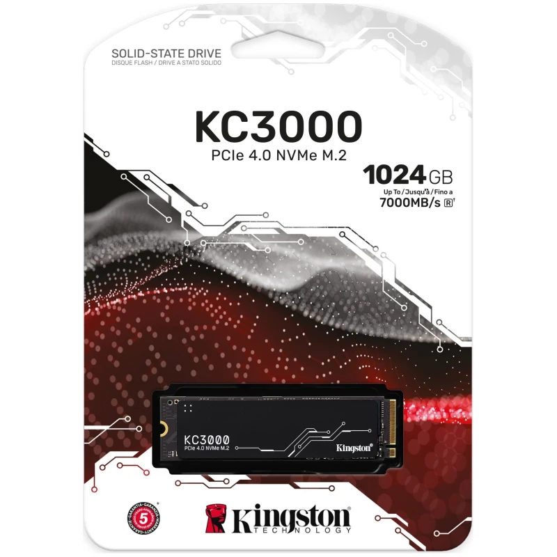 Kingston SSD 1TB KC3000M.2, NVMe PCIe Gen 4.0R/W : 7000/6000MB/s - image 1
