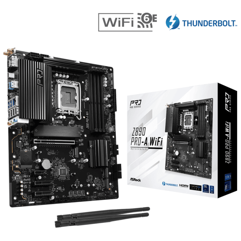 ASROCK MB Z890 PRO-A WIFILGA1851, 4xDDR5, 4xM.2, 4xSATAHDMI, DP, Thunderbolt USB4, ATX, RAID - image 1