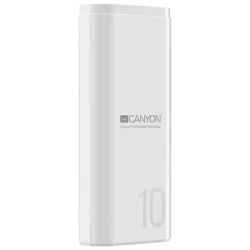 Canyon Eksterni punjač PB-103 10000 mAh, bijeli, brz USB izlaz, kompaktan dizajn - thumbnail 1