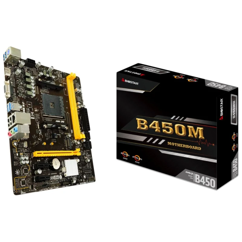 BIOSTAR MB B450 AM4 2 x DDR4 DIMM 1 x M.2 4 x SATA III - image 1