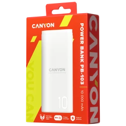 Canyon Eksterni punjač PB-103 10000 mAh, bijeli, brz USB izlaz, kompaktan dizajn - thumbnail 4