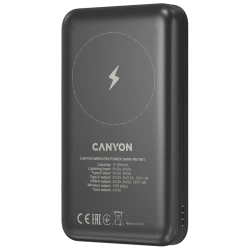 Canyon Eksterni punjač PB-1001 10000 mAh, 18W PD, QC 3.0, Bežično punjenje 10W, Crni - thumbnail 5