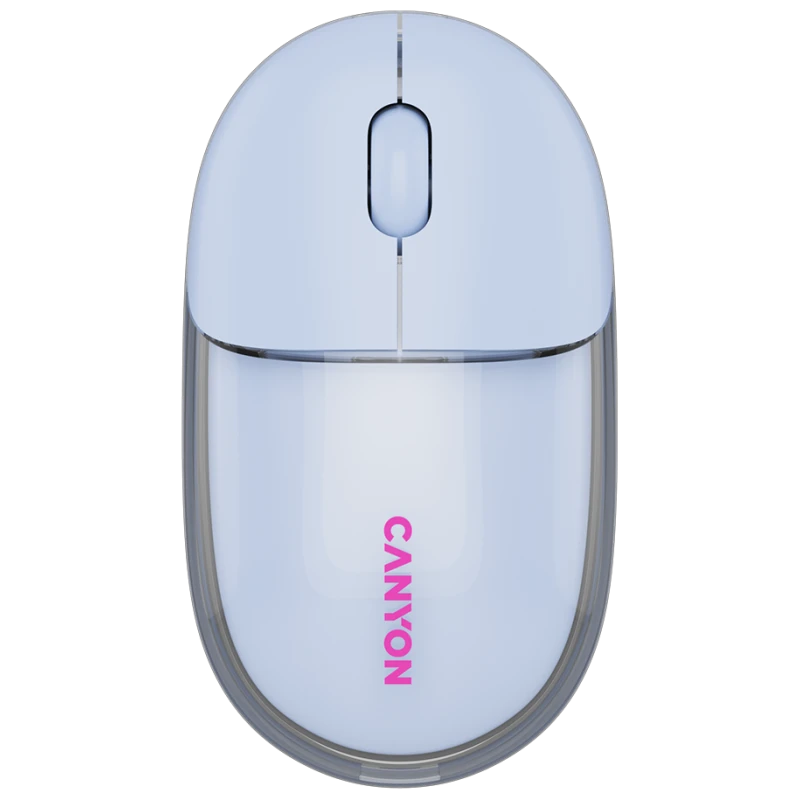 Canyon Bežični Miš OnClick 24 BT - Transparentno/Plavi, Bluetooth, Wireless, Moderan Dizajn - image 1