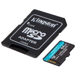 Kingston 64GB microSDXC Canvas Go Plus Gen4 - 200MB/s, Adapter, A2, U3, V30 - thumbnail 2