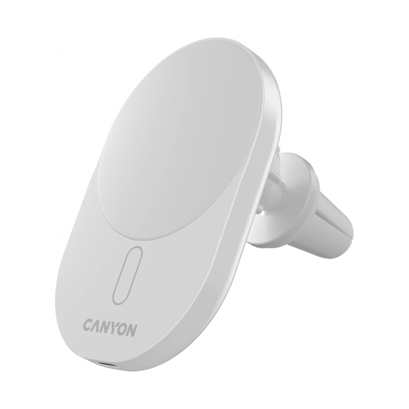 CANYON Auto punjač OnGrip 105 - 15W Qi2 bežično, bijeli, brzo punjenje, sigurno pričvršćivanje - image 1