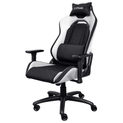 Trust GXT 714W gaming stolica RUYA, crno-bijela, udobna,podesiva, ergonomska, eko materijal - thumbnail 1