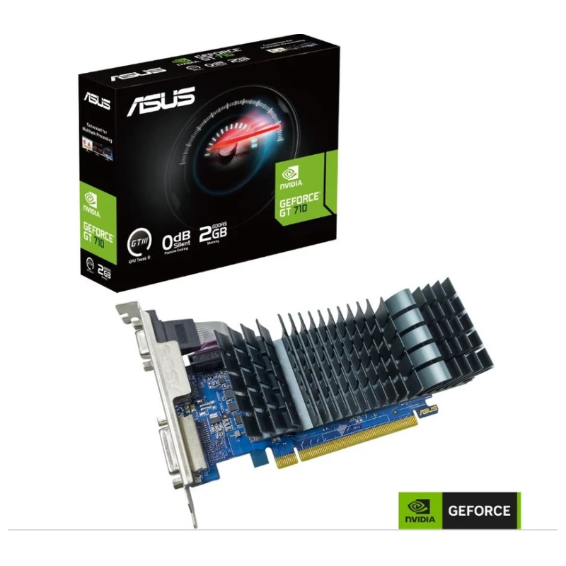 ASUS GT710-SL-2GD5-BRK-EVONVIDIA GeForce GT 7102GB GDDR5, 64bit, 1xDVI-D, 1x D-Sub, - image 1