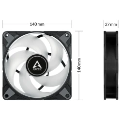 Arctic Fan P14 PWM PST A-RGB black, 3 packpressure-optimised, semi-passive - thumbnail 2