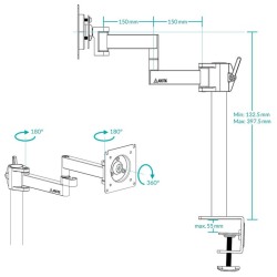 Arctic X1 nosač za monitoredesk mount monitor armhorizontalno podešavanje - thumbnail 3