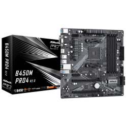 ASROCK MB B450M PRO4 R2.0AMD B450;AM4;4xDDR4m.2,VGA,DVI,HDMI,micro ATX - thumbnail 1