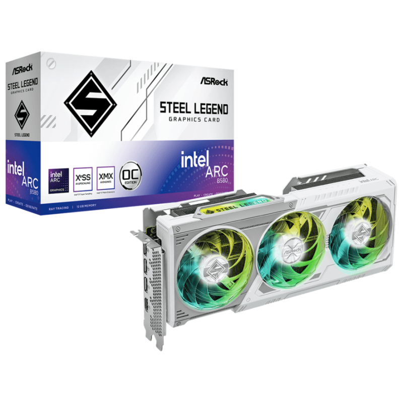 ASROCK B580 SL 12GO OC VGASteel Legend, Intel Arc B58012GB 192-bit GDDR6, A-RGB, 3xDP, HDMI - image 1