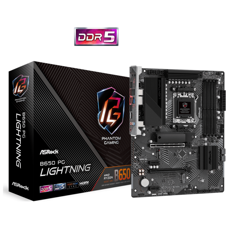 ASROCK MB B650 PG LIGHTNINGAMD B650; AM5; 4xDDR5; 3xM.24xSATA; RAID; HDMI; ATX - image 1