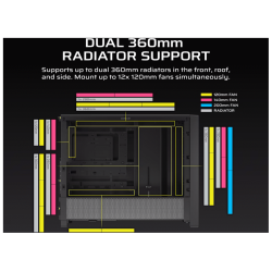 CORSAIR FRAME 4000D Case360mm radiator, 170mm cooler430mm GPU, ATX, Black - thumbnail 1