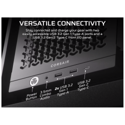 CORSAIR FRAME 4000D Case360mm radiator, 170mm cooler430mm GPU, ATX, Black - thumbnail 2