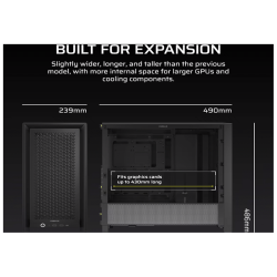 CORSAIR FRAME 4000D Case360mm radiator, 170mm cooler430mm GPU, ATX, Black - thumbnail 4