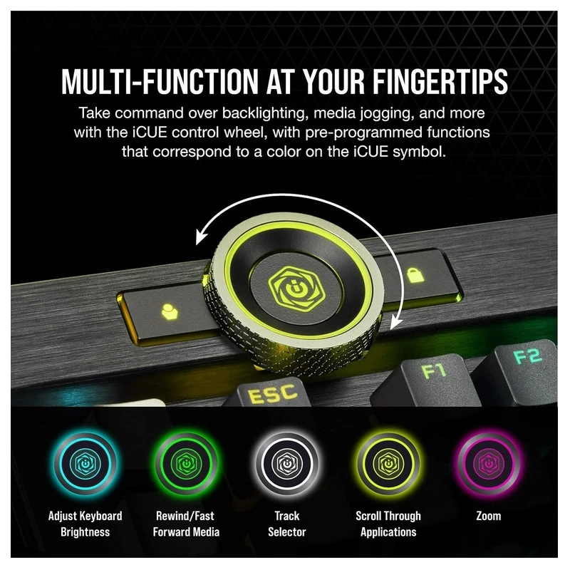 Corsair K100 RGB KeyboardOptical-Mechanical GamingCorsair OPX Switch, Black - image 1