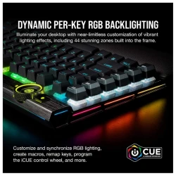 Corsair K100 RGB KeyboardOptical-Mechanical GamingCorsair OPX Switch, Black - thumbnail 2