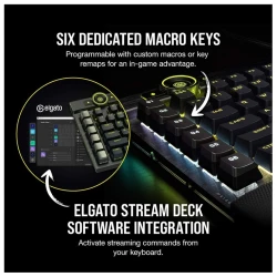 Corsair K100 RGB KeyboardOptical-Mechanical GamingCorsair OPX Switch, Black - thumbnail 4