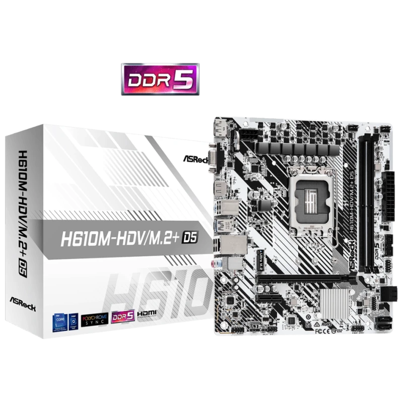ASROCK MB H610M-HDV/M.2+ D5Intel H610;2xDDR5;VGA,HDMI,DPmicro ATX - image 1