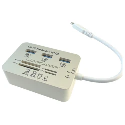 LC-Power USB Type-C Hub3x USB 3.0 type A, card readersd(hc), t-flash, M2, MS Duo cards - thumbnail 1