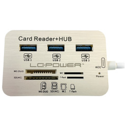 LC-Power USB Type-C Hub3x USB 3.0 type A, card readersd(hc), t-flash, M2, MS Duo cards - thumbnail 2