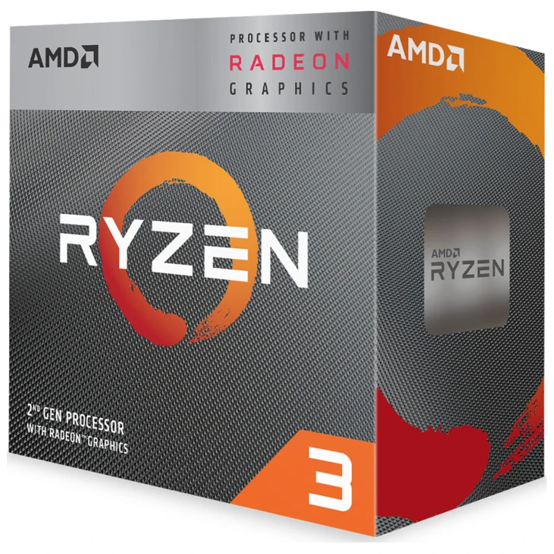 AMD Ryzen 3 3200G AM4 BOX4 CPU cores,4 threads,3.6GHz,4MB L3,65W,Radeon Vega 8 - image 1
