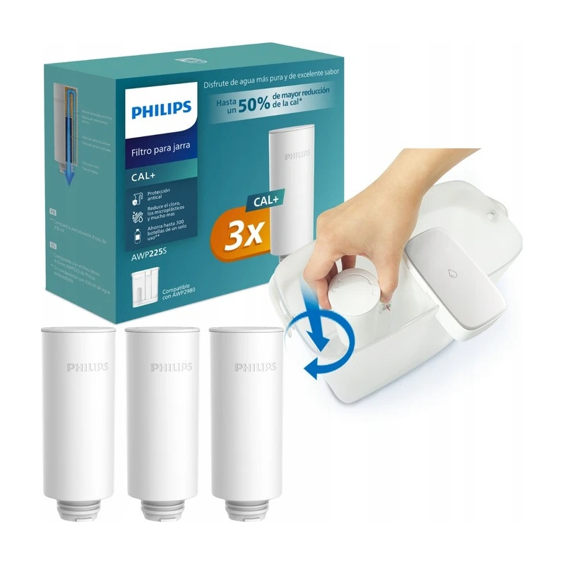 Philips Omekšavajući+ filteri AWP225S/31 za instant spremnik za vodu 3 komada, efikasno uklanjanje kamenca, poboljšava okus, jednostavna zamjena - image 1