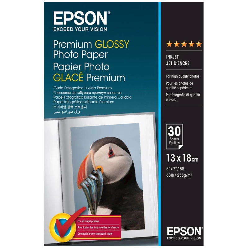 Papir EPSON Premium Glossy 13x18, 30l, 255g/m2 - image 1