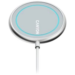 Canyon Bežični punjač WS-100 15W Magnetni Srebrni – Brzo punjenje, Magnetno pričvršćivanje, 15W snaga, Elegantan dizajn - thumbnail 1