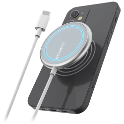 Canyon Bežični punjač WS-100 15W Magnetni Srebrni – Brzo punjenje, Magnetno pričvršćivanje, 15W snaga, Elegantan dizajn - thumbnail 4