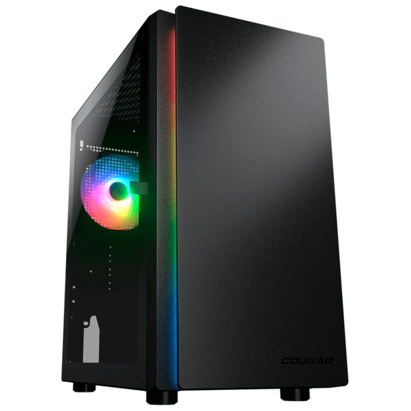COUGAR Purity RGB Mini Tower Kućište - RGB osvjetljenje, kompaktni dizajn, crna boja, prozirna bočna strana - image 1