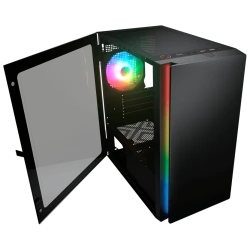 COUGAR Purity RGB Mini Tower Kućište - RGB osvjetljenje, kompaktni dizajn, crna boja, prozirna bočna strana - thumbnail 3
