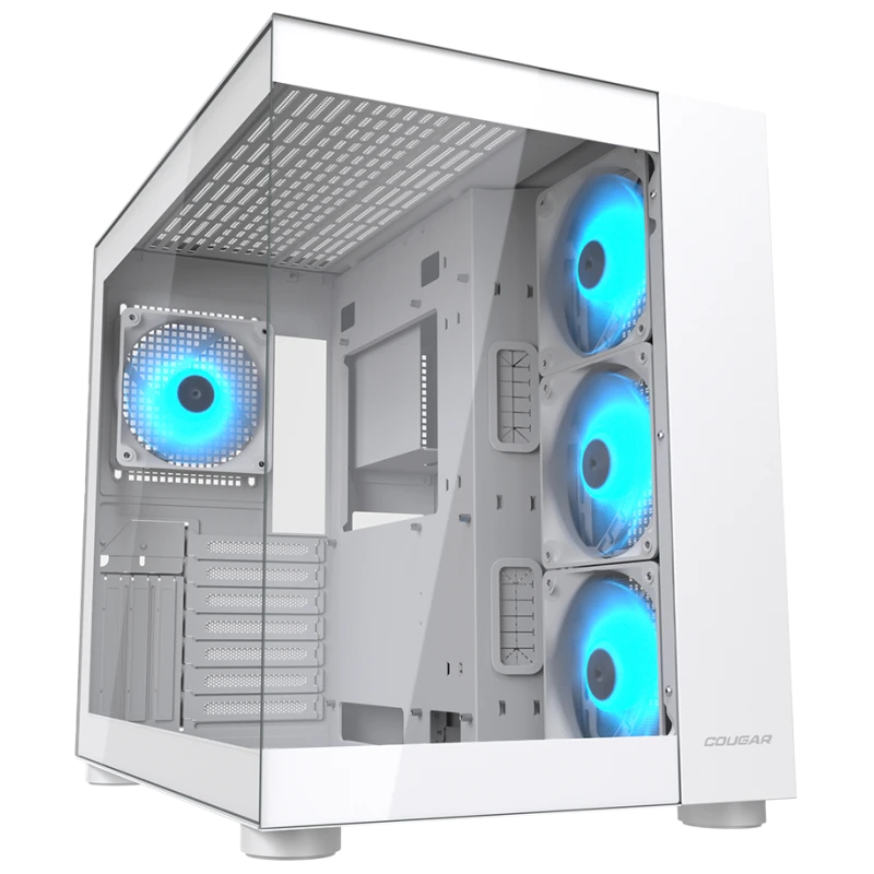COUGAR Kućište FV150 RGB Srednji toranj, RGB osvjetljenje, Bijelo, Prozirni panel - image 1