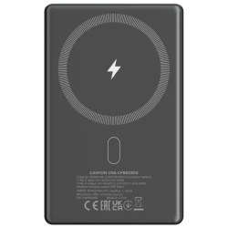 Canyon Eksterni punjač OnPower 510 Slim Magnetni, 10000 mAh, PD 20W, Tamno sivi - thumbnail 3