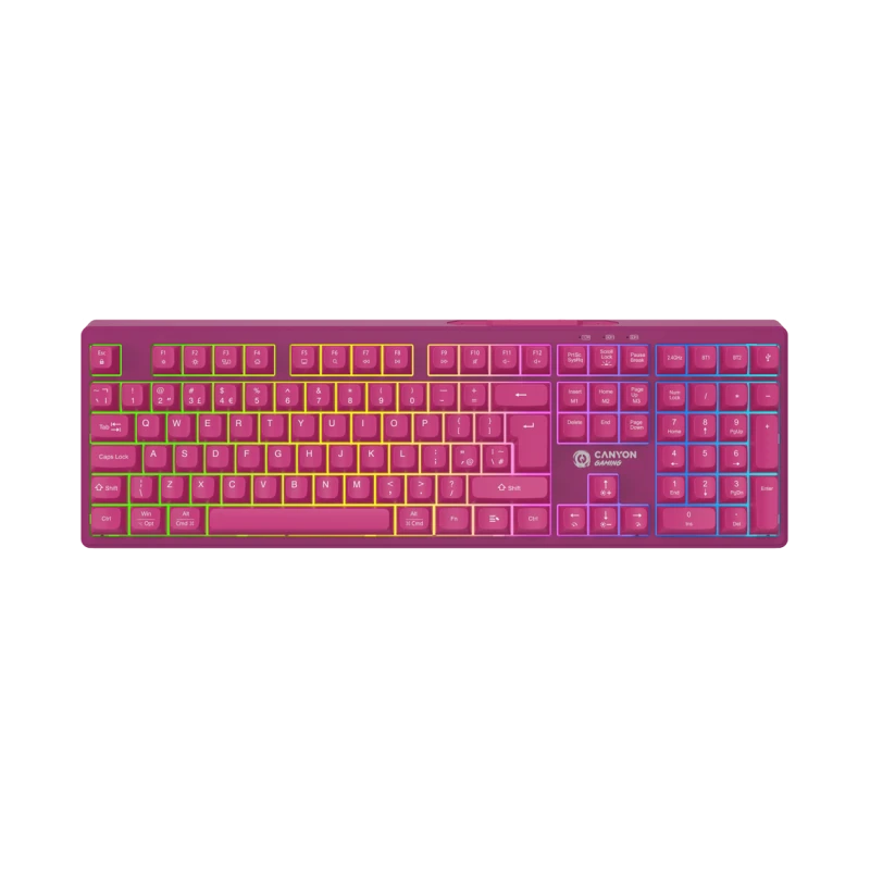Canyon Gaming Tastatura 105 tipki - Bežična, 2000mAh baterija, RGB osvjetljenje - image 1