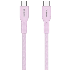 CANYON cable OnWire 60CL C-C 60W COLOR Braided 1m Pink - thumbnail 3