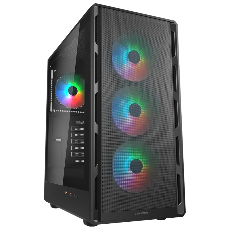 COUGAR Kućište AIRFACE PURE RGB Srednji Toranj, RGB osvjetljenje, Crno, Stakleni panel - image 1