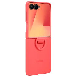 Samsung Silikonska maska s prstenom za Galaxy Z Flip7, crvena, fleksibilna zaštita, udoban prsten - thumbnail 5