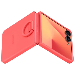 Samsung Silikonska maska s prstenom za Galaxy Z Flip7, crvena, fleksibilna zaštita, udoban prsten - thumbnail 6