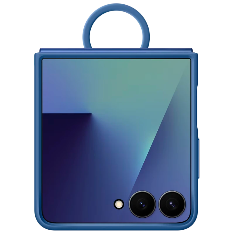 Samsung Silikonska maska s prstenom za Galaxy Z Flip7 Plava, zaštita, udobno držanje, moderan dizajn, jednostavno korištenje - image 1