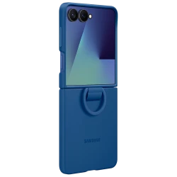 Samsung Silikonska maska s prstenom za Galaxy Z Flip7 Plava, zaštita, udobno držanje, moderan dizajn, jednostavno korištenje - thumbnail 4