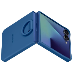 Samsung Silikonska maska s prstenom za Galaxy Z Flip7 Plava, zaštita, udobno držanje, moderan dizajn, jednostavno korištenje - thumbnail 5